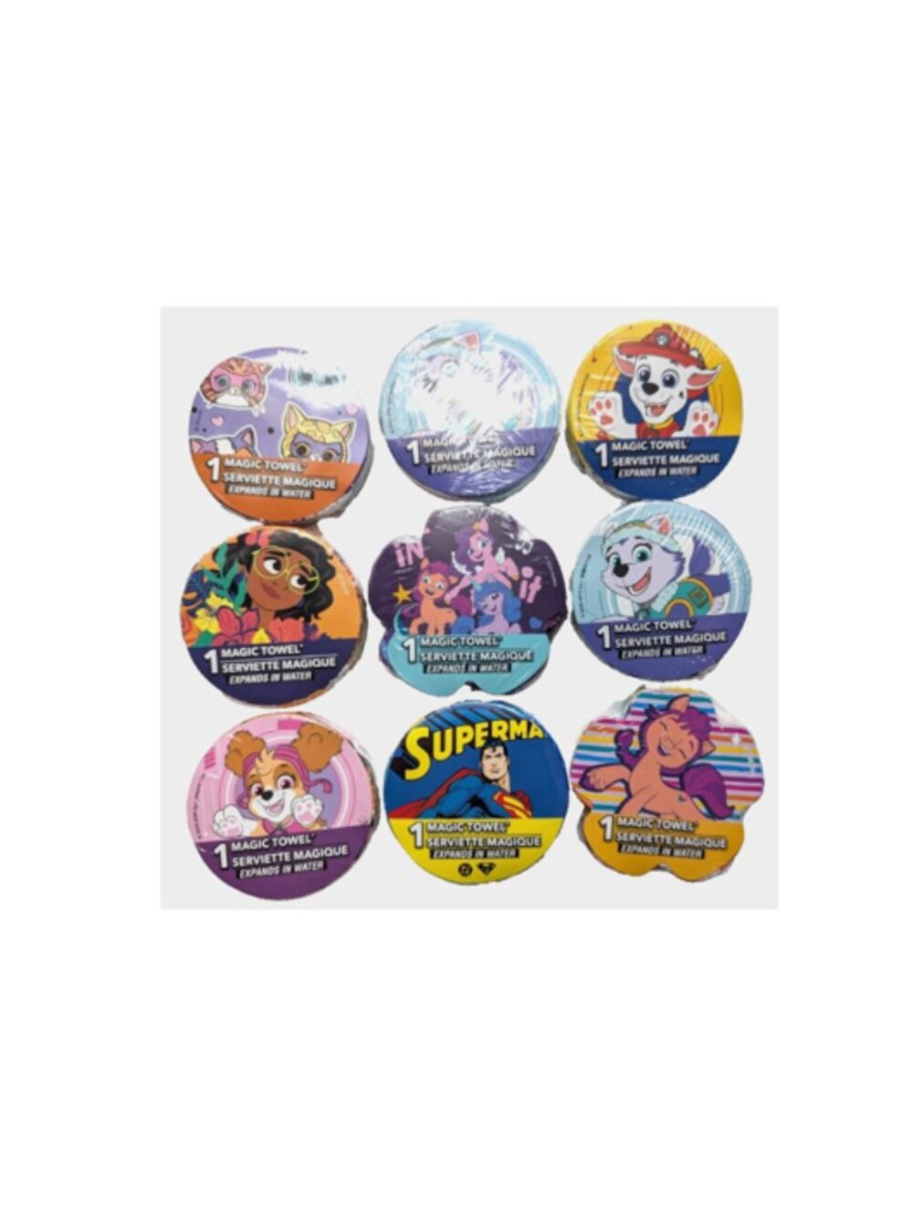 PAW Patrol Magic Towel & SUPER KITTIES Superman, My Little Pony ENCANTO 9 PCs - Picture 2 of 3